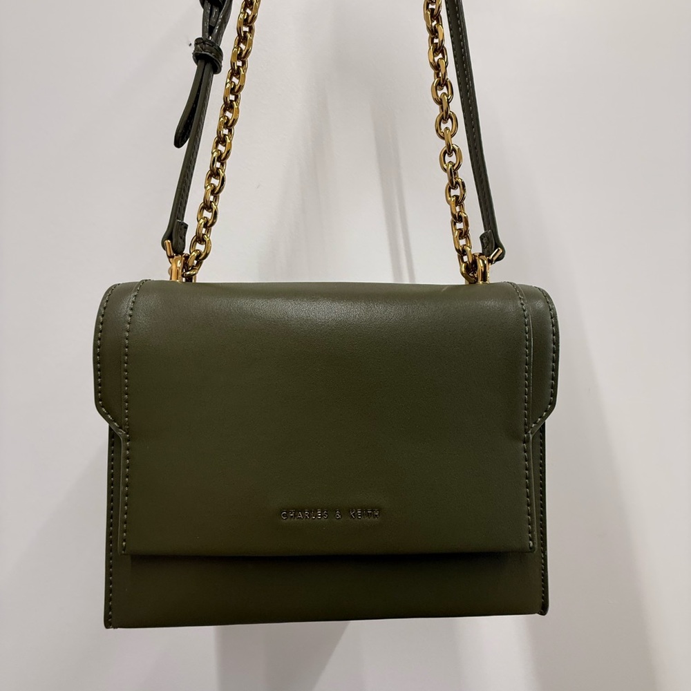 Charles & Keith Olive Green Shoulder Bag